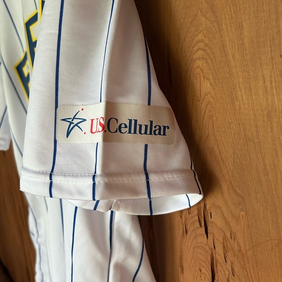 White and Blue Striped Women's Jersey - Picture 2 of 3